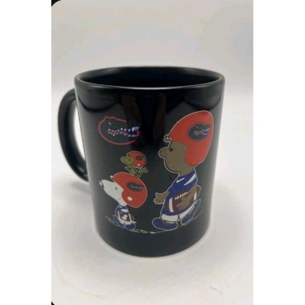 Florida Gators Peanuts Coffee Mug Black Charlie Brown Snoopy Football Fan